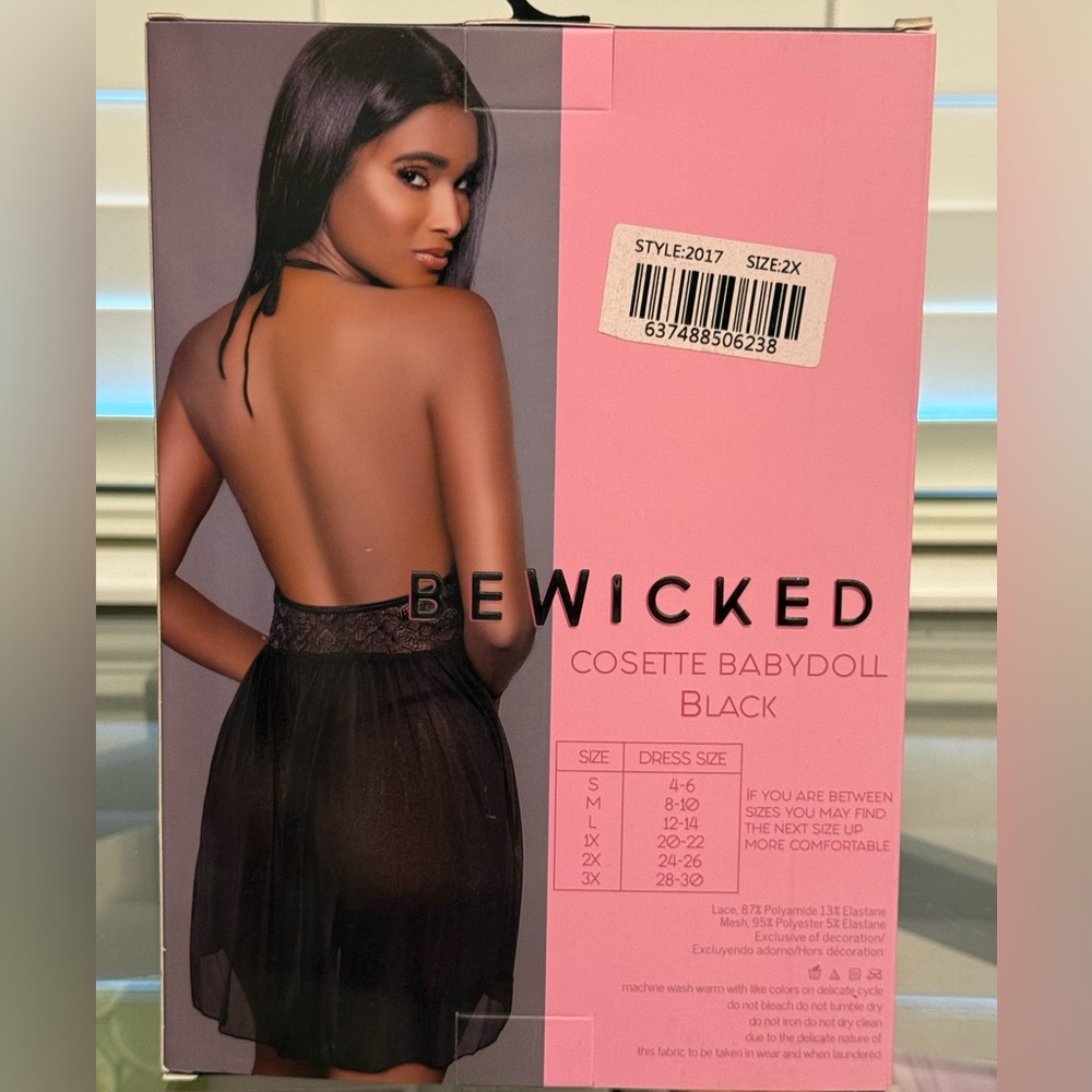 BeWicked Cosette Lace Babydoll in Black - Picture 2 of 8